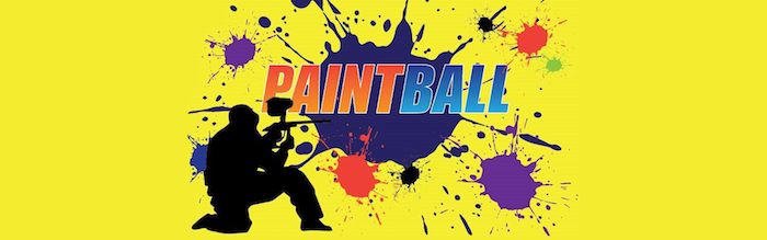 paintball logo gelbes bild hintergrund farbbälle markierer tolle bunte idee 