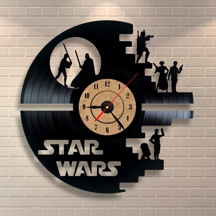 Weihnachtsgeschenk für Star Wars Fans, Wanduhr aus Platte, originelle Geschenkideen zum Inspirieren