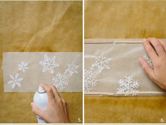 schneeflocken basteln anleitung aus wachspapier acrylfarbe und schneeflocken schablone bastel vorlagen weihnachten