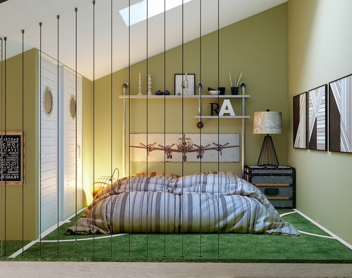 Betten für Teenagers - ein Zimmer im japanischen Stil - Raumteiler von Draht