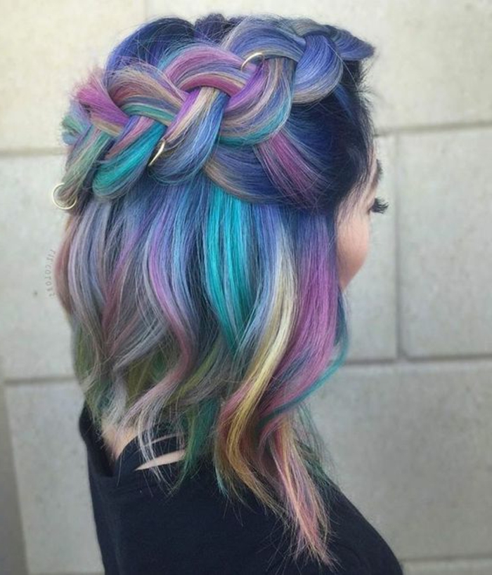 Colorful hair: bright rainbow, delicate pastel or slightly ...