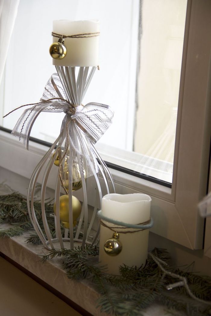 weihnachtsfensterdeko kerzen dekorationen schöne ideen zum gestalten deko bunt