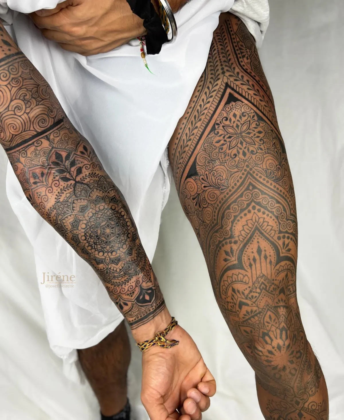 full sleeve tattoos mann mandala motive