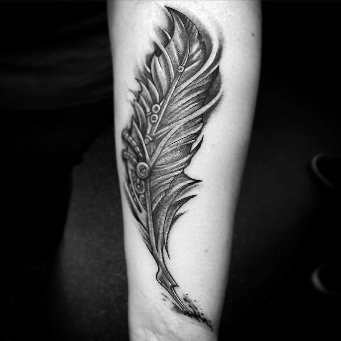 Plotterdateien Tattoo Feder XXL Set feather DXF SVG 1010