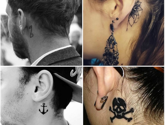 Hinterm Ohr Tattoo Mann