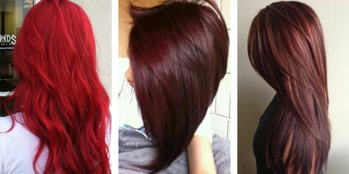 Mit braune strähnen haare roten Dunkelbraune Haare