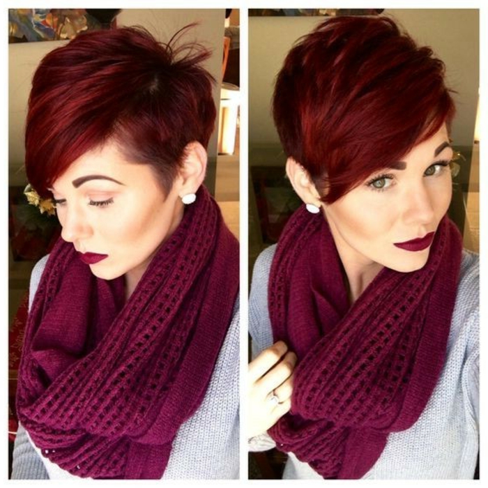 Frauen rote kurze haare Welche Haarfarbe