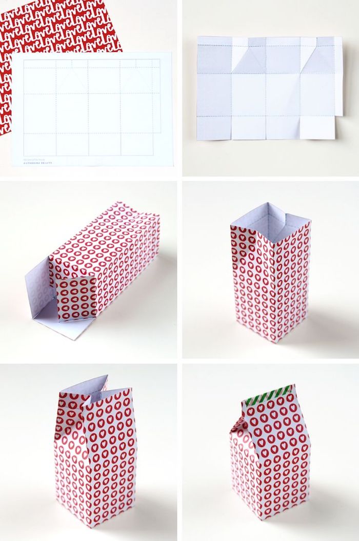 Pappschachteln - sechs Schritte, um eine Schachteln zu Valentinstag selbst zu falten 