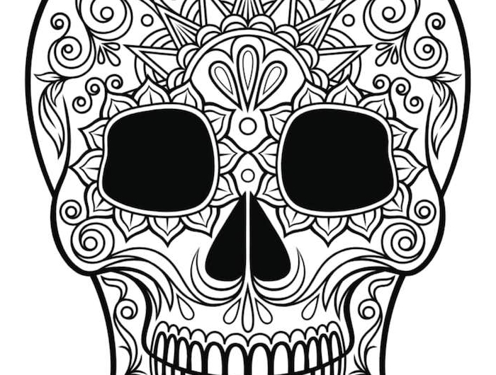 tattoo mexikanischer totenkopf vorlage mit geometrischen figuren tattoo zuckerschädel