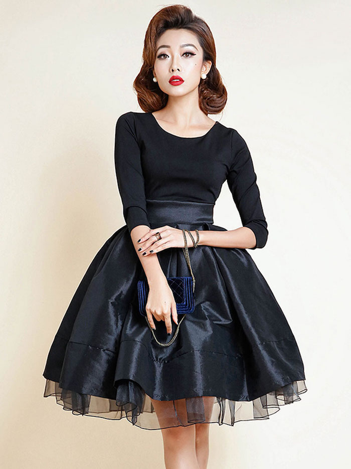 bohemian chic trendy idee in schwarz die stilvollste farbe dunkel aber klasse elegante dame schöne frisur