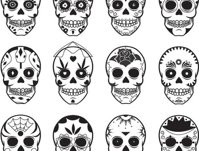 verschiedene ideen für mexikanische totenköpfe tattoo bedeutung mexikanische totenmaske