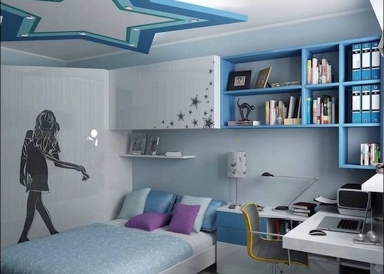 jugendzimmer möbel in blau regale und schubladen mädchenzimmer in blau warum nicht - teenager mädchen ideen kreativ