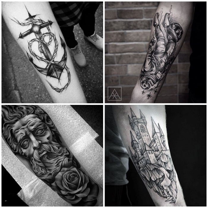 Unterarm tattoo schrift männer motive Tattoo auf
