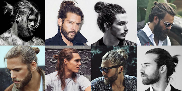 frisuren für lange haare, männerfrisuren 2018, männer mit hipster bart und dutt-frisuren