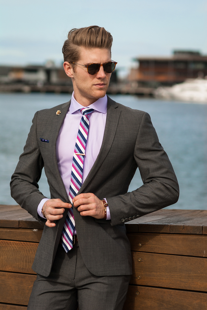 grauer anzug welches hemd - ideen und inspirationen für stilvollen gentlemen lila oder violett hemd ideen