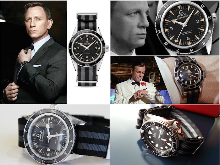 james bond uhren mit einem schwarz-grauen NATO armband