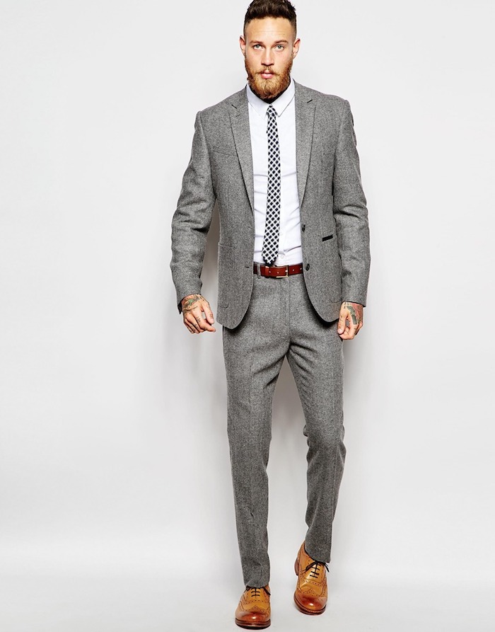 grauer anzug braune schuhe zum perfekten hipster style elegant zu besonderen anlässen mann 
