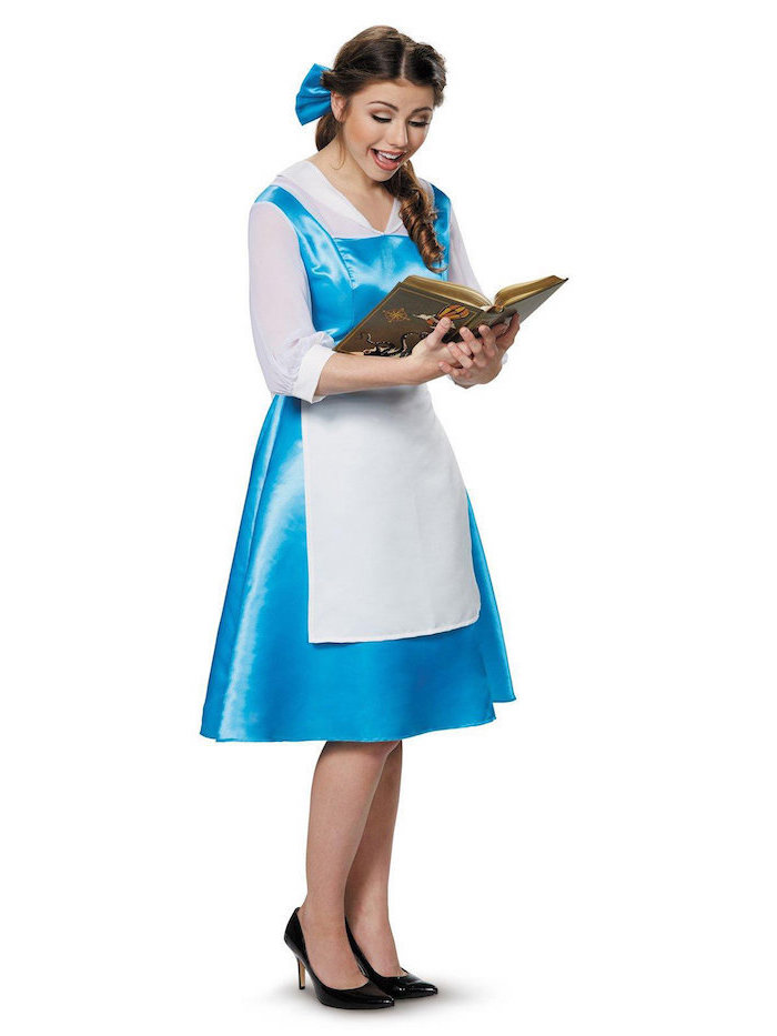 Disney Prinzessin Kostüm für Fasching, hellblaues Kleid mit weißer Schürze