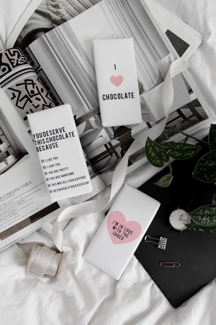 kreativ einfache geschenke zum valentinstag gestalten schokolade in einer selbst gemachten verpackung machen