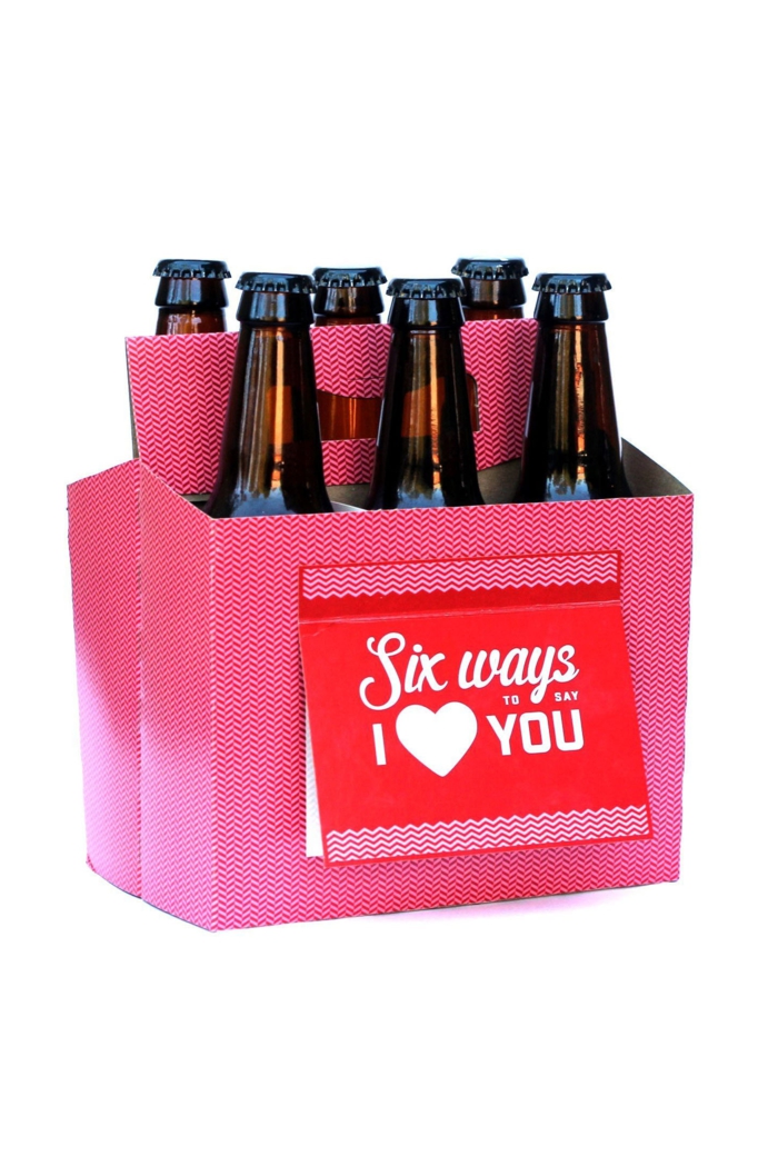 Lustige Geschenkidee zum Valentinstag, Sechs Arten Ich liebe dich zu sagen, Bierflaschen schenken