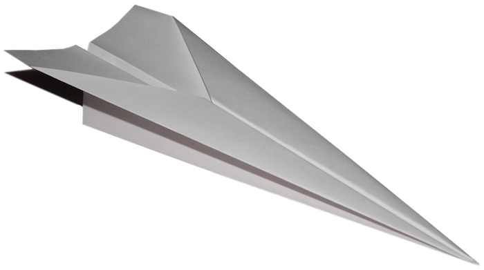 ein weißer fliegender papierflieger, bastelideen mit papier, einen weißen papierflieger falten