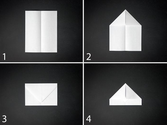 bastelideen mit papier, eine schritt-für-schritt anleitung papierflieger, diy anleitung in vier schritten
