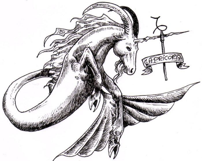 steinbock tattoo idee kreative vorlage für dieses sternzeichen einhorn capricorn 