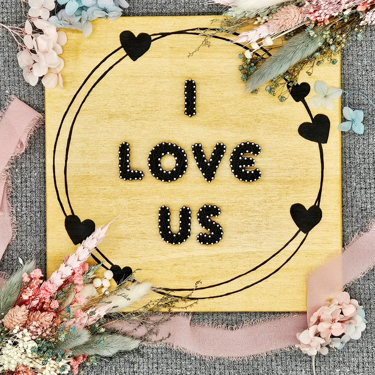 string art ideen i love us ich liebe uns schriftzug stringartbyamandade