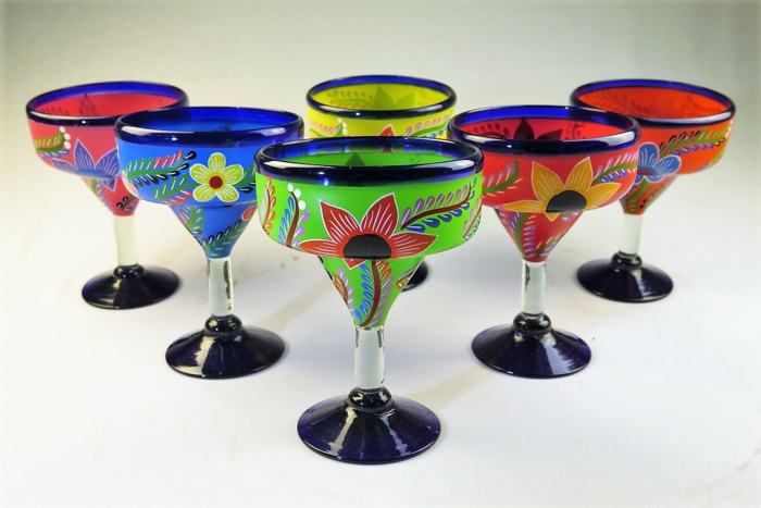 Tecilla Gläser, Gläser verzieren in mexikanischem Stil, verschiedene Farben