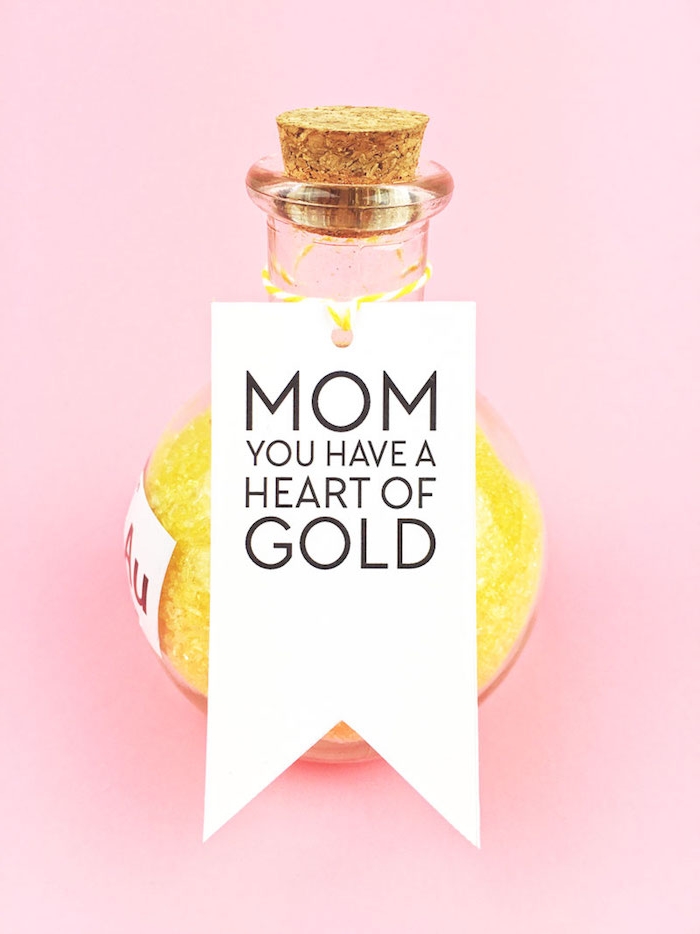 Badesalz selbst herstellen, Anhänger ausdrucken, coole Geschenkidee zum Muttertag, du hast goldenes Herz