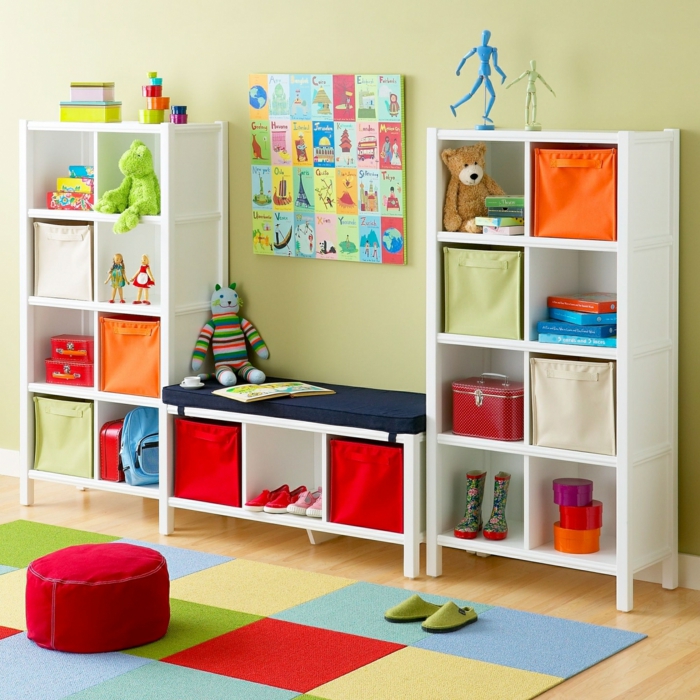 Viel Abstellraum in einem kleinen Kinderzimmer, Kinderzimmer Ideen für kleine Räume