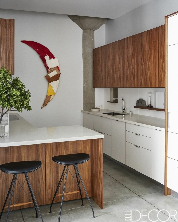 eine Küche mit viel natürliches Holz, Zimmer einrichten Ideen für kleine Räume