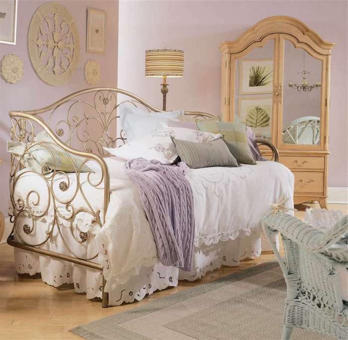 schöne schlafzimmer in vintage stil, shabby zimmer, designerideen zum nachmachen