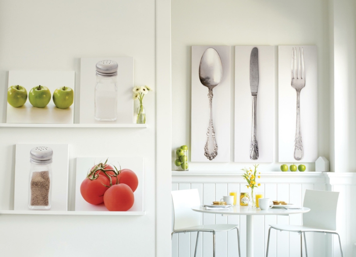 drücken Sie Küchenbilder aus und dekorieren damit, Wandgestaltung Ideen selber machen