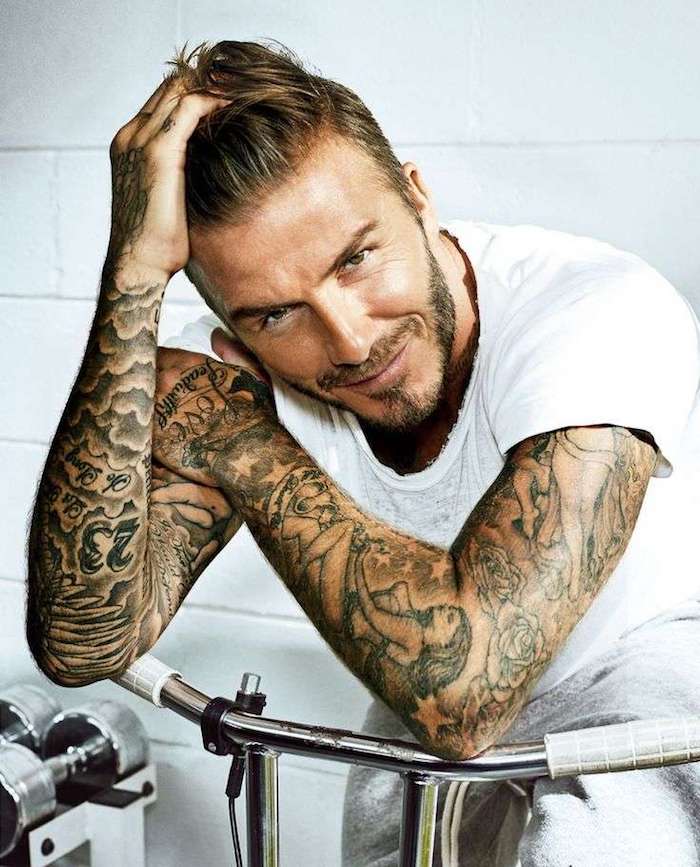 David Beckham Tattoos an beiden Armen, Inspiration für Ihr neues Tattoo