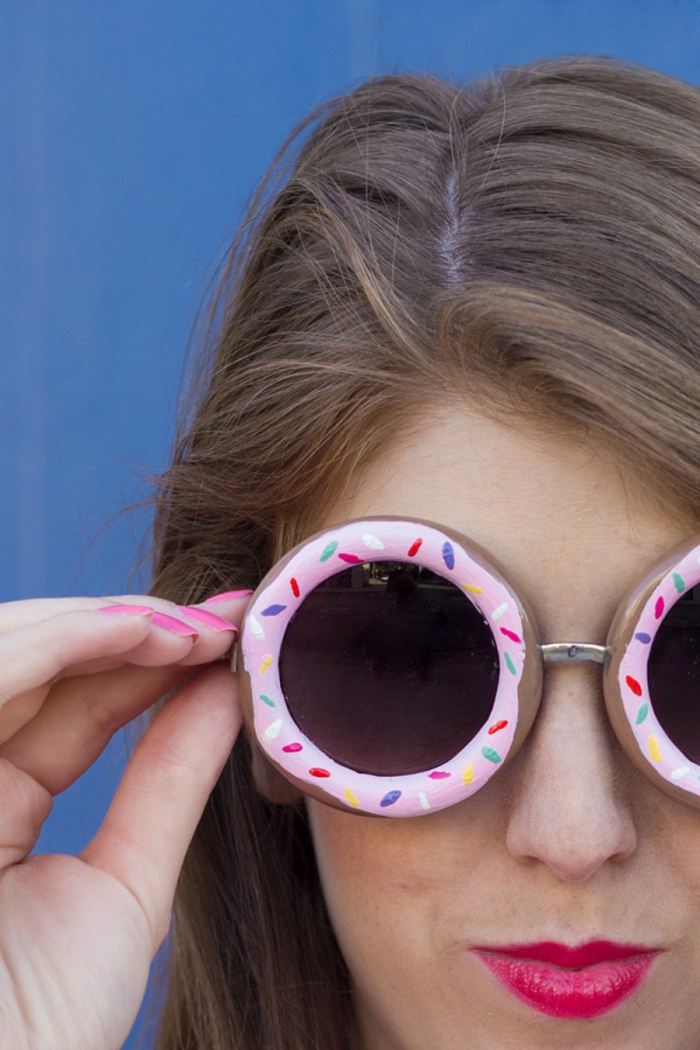basteltipps zum entlehnen die eigene sonnenbrille als donuts gestalten, kreative und funky ideen