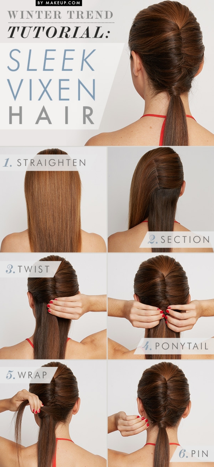 a smart hairstyle in a few steps, beautiful hairstyle for long hair in six steps