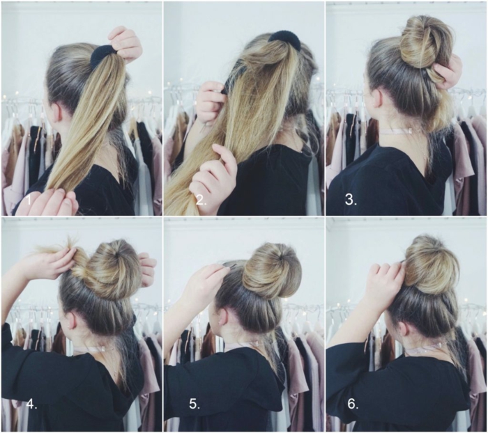 Acht Schritte, mit denen Sie einen hübschen Messy Dutt schaffen, schöne Frisuren für lange Haare