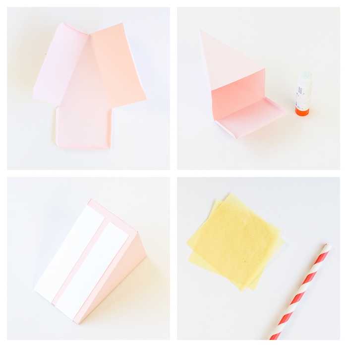 Schachtel aus Tonkarton in From von Tortenstück selber basteln, DIY Anleitung in vier Schritten
