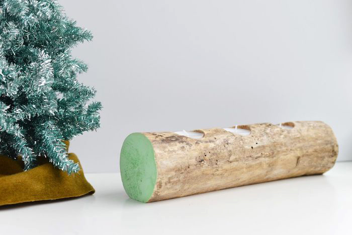 teelichthalter basteln, dekoration selber machen, kleine kerzen, tannenbaum, weihnachtsdeko