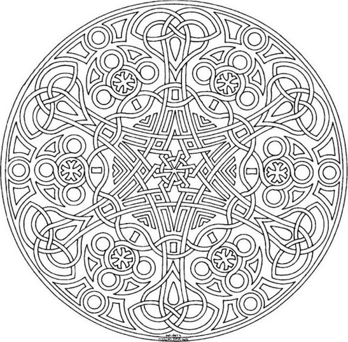 gratis malvorlagen, mandala mit keltischen motiven, kleine detaile, symbol