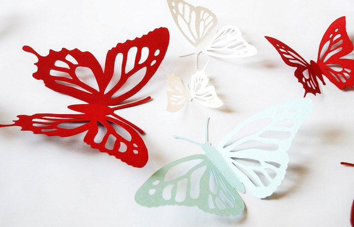 Schöne 3D Schmetterlinge aus Papier selber machen, DIY Idee für Partydeko