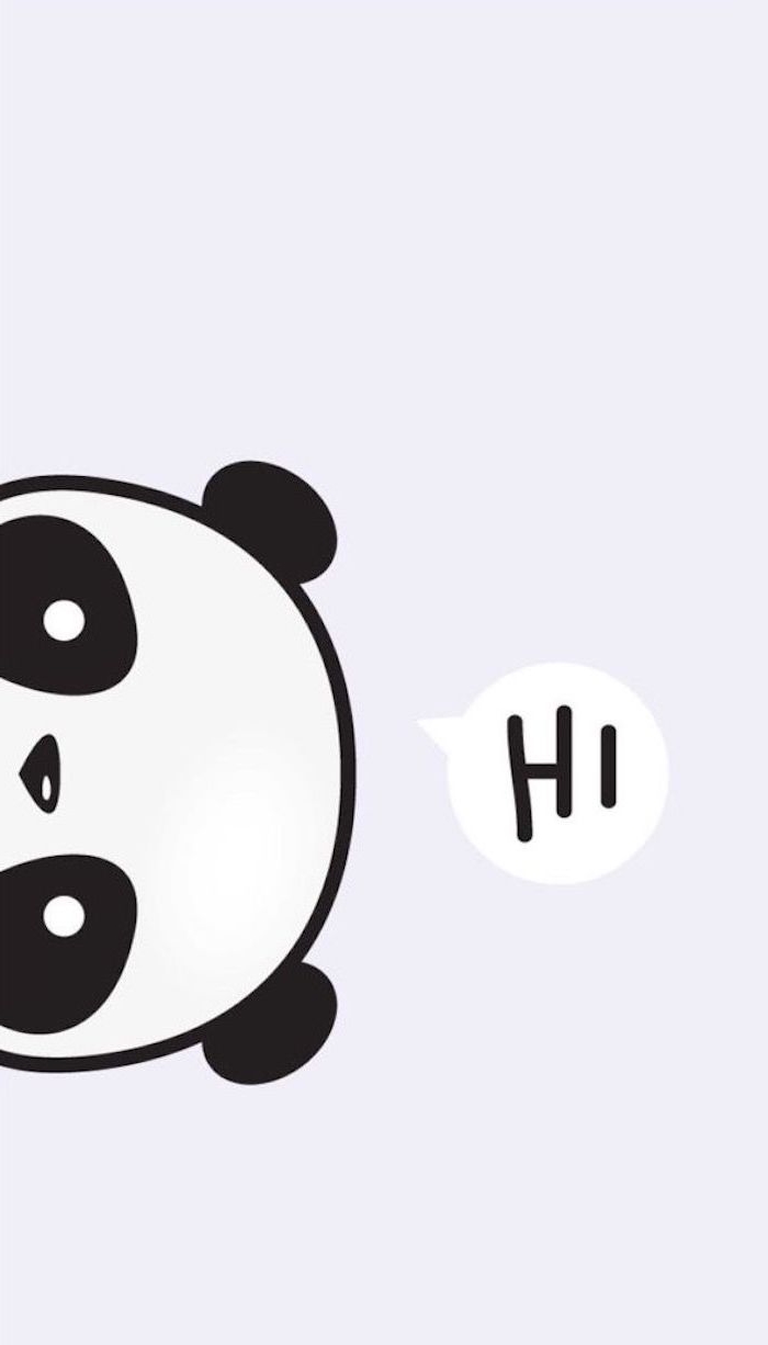 Panda selber zeichnen, leichte Zeichnungen, Panda sagt Hallo, Kawaii Bilder zum Nachmalen
