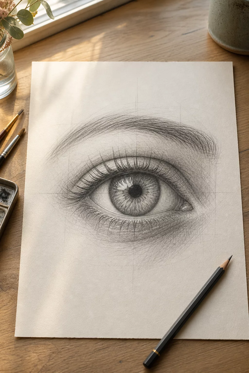 Realistisches Auge zeichnen: fortgeschrittenes Motiv mit Bleistift