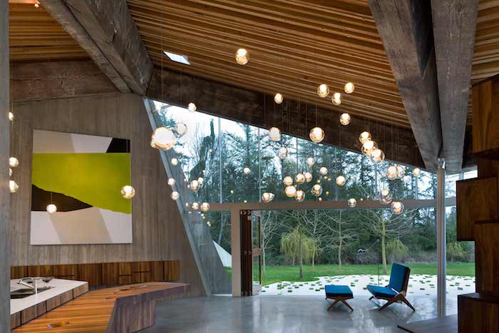 stadtvilla mit garage ideen für das moderne innendesign zu hause, viele schöne lampen, deko und beleuchtung gleichzeitig