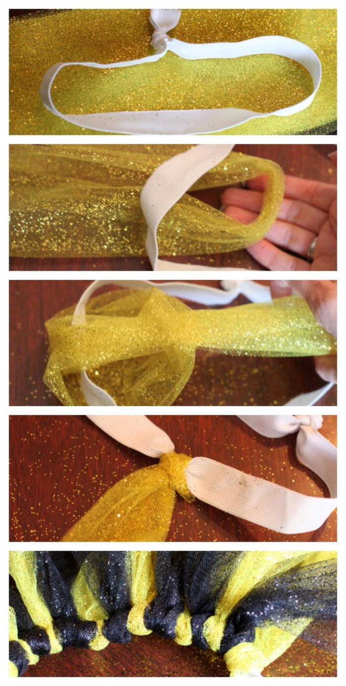 eine ausführliche Anleitung, wie Sie das Tutu selber zusammenstellen aus Glitter, Halloween Verkleidung