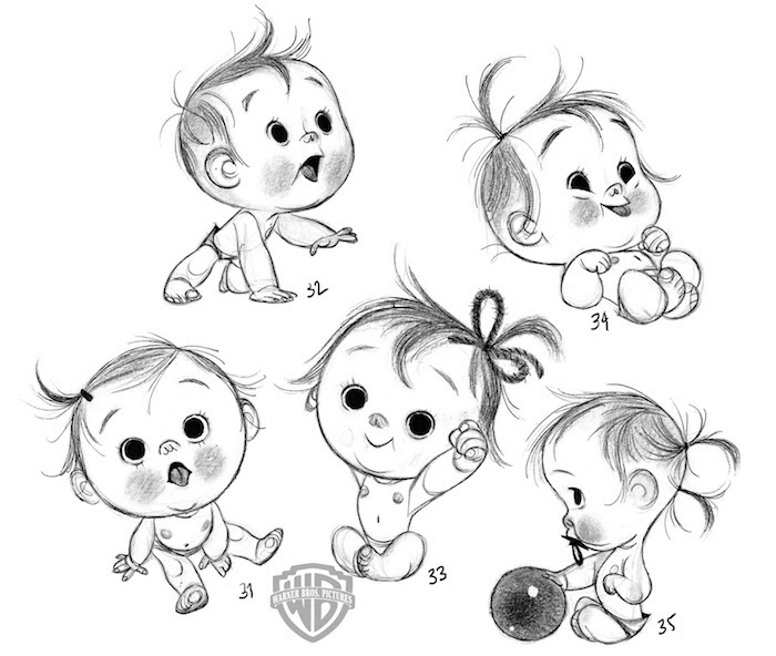 Süßes Bild zum Nachmalen, wie zeichnet man ein Baby, fünf verschiedene Varianten