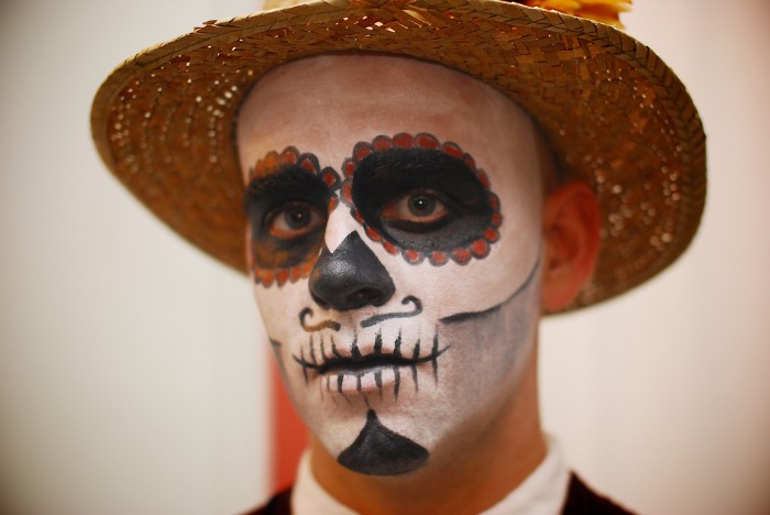 horror make up für karneval oder fest, mexikanische gesichtsmaske idee