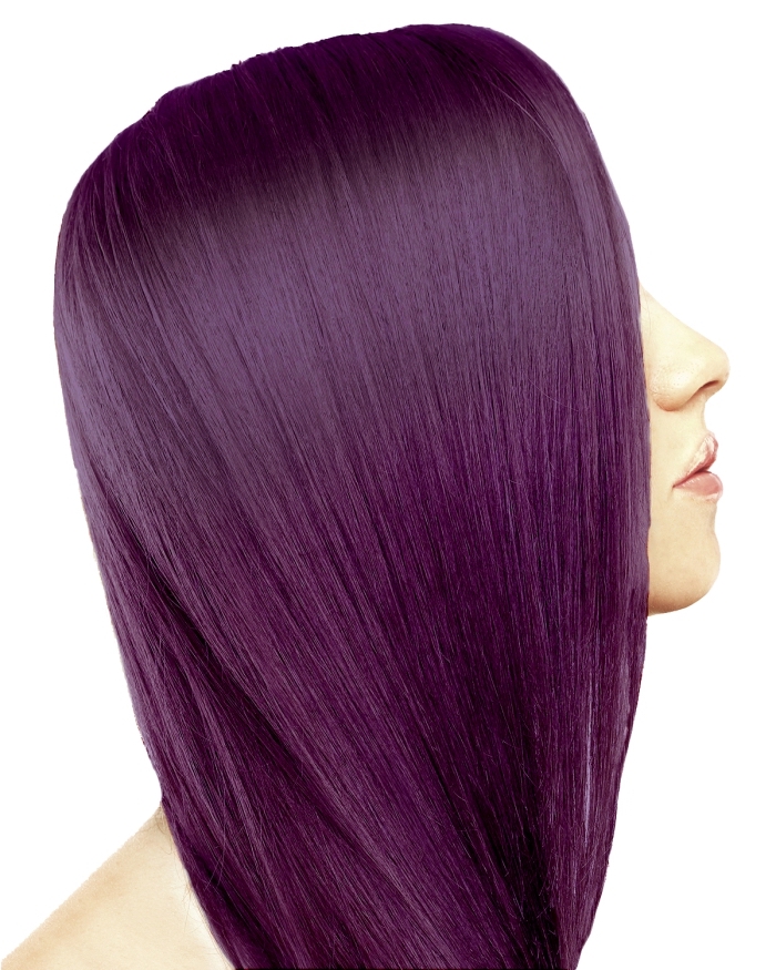 haarfarbe lila glattes haar selber machen ideen für damen, akzent auf die gesunde und glänzende haare