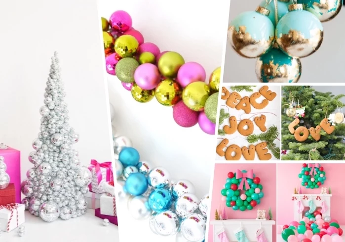 ausgefallene weihnachtsdeko selber machen, christbaum aus discobällen, weihnachtsschmuck